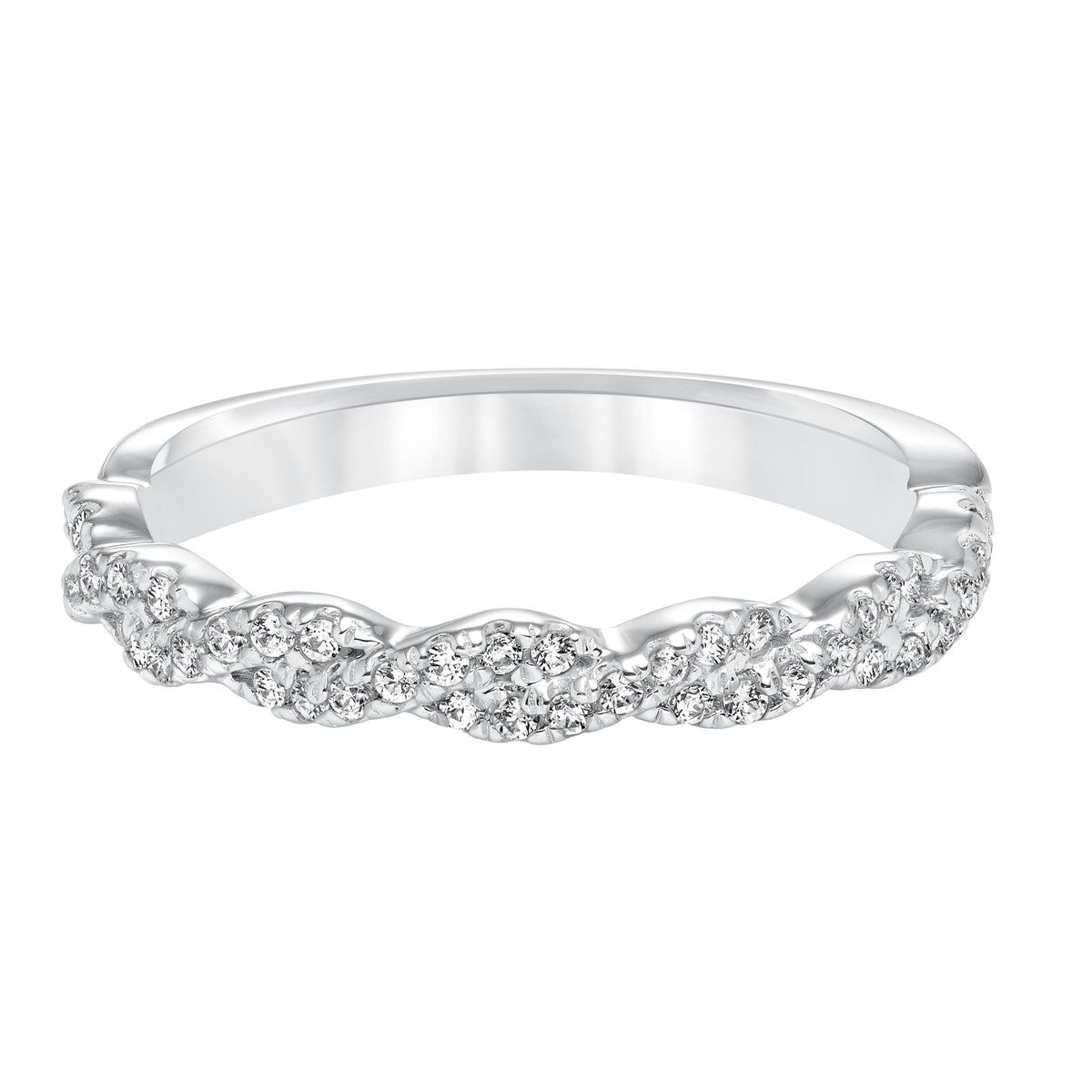 Diamond Braided Wedding Band
