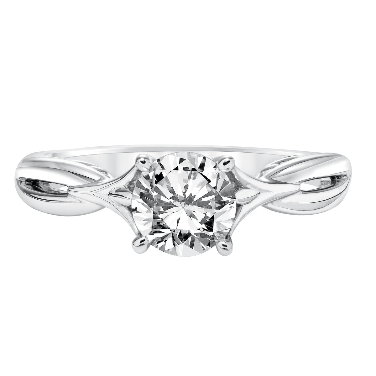 Diamond Solitaire Split Shank Engagement Ring