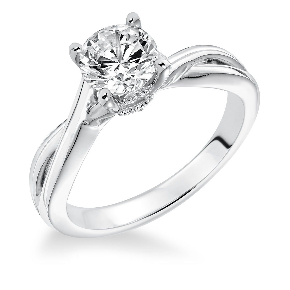 Solitaire with Split Shank Engagement Ring