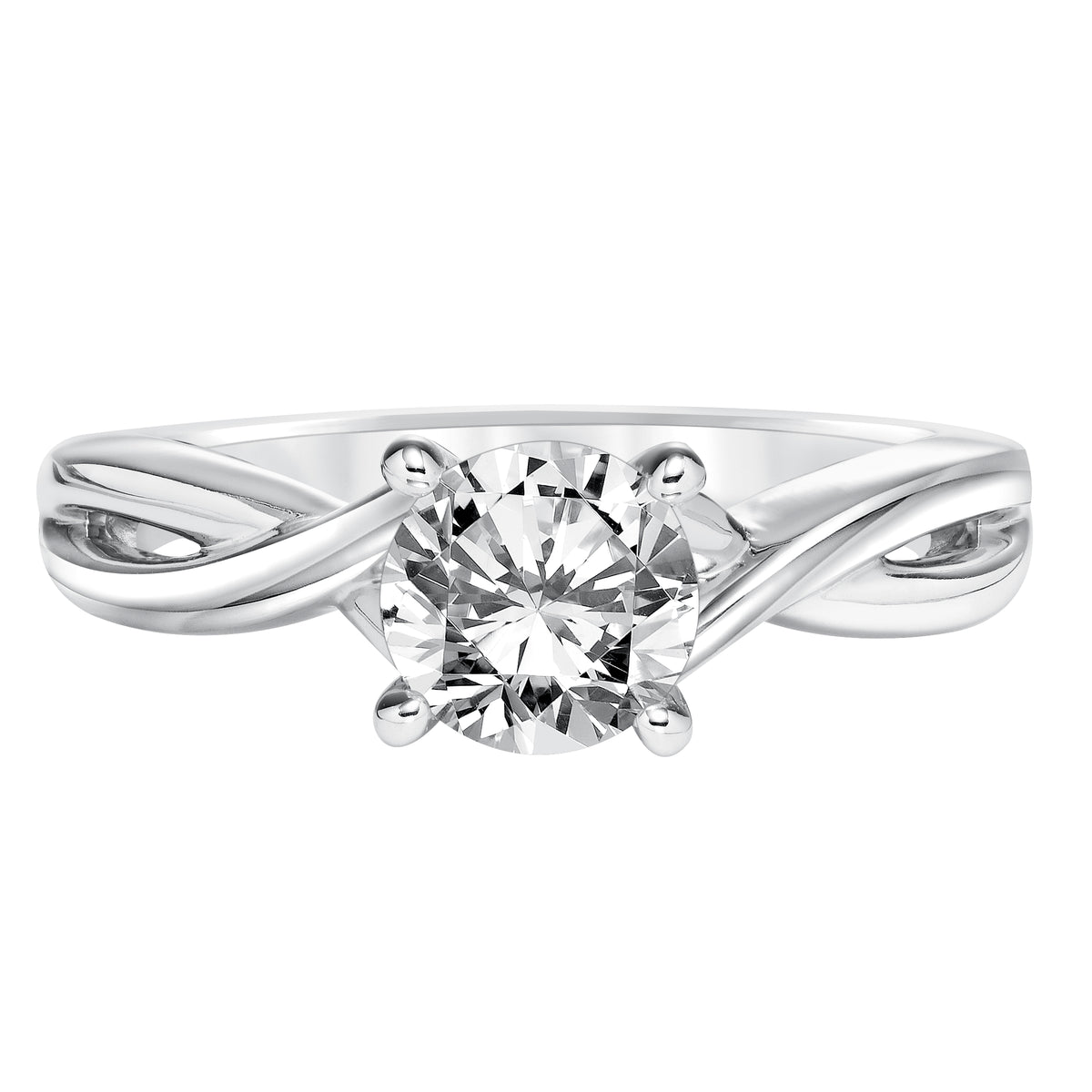 Solitaire with Split Shank Engagement Ring
