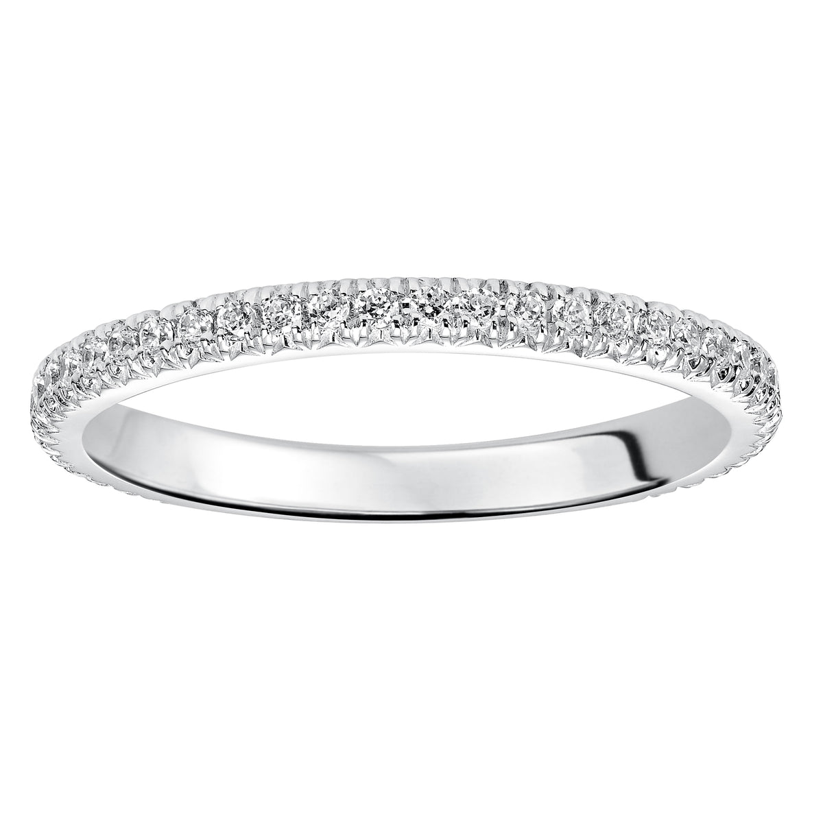 Stackable Eternity Band with Prong Set Diamonds