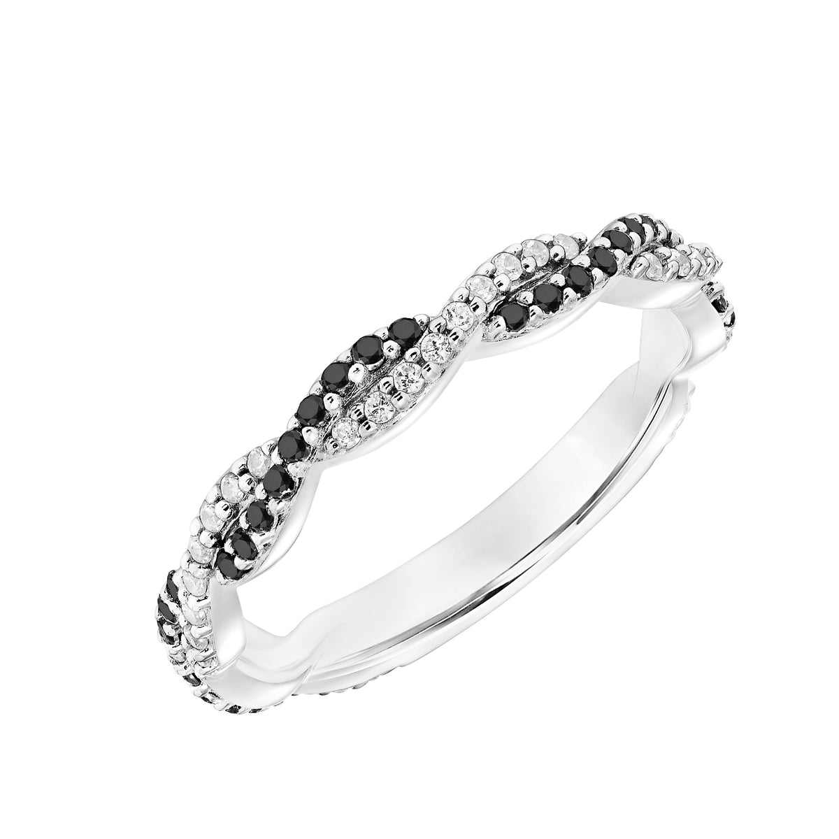 Prong set Twist Anniversary Band with 9MM Sizing Bar