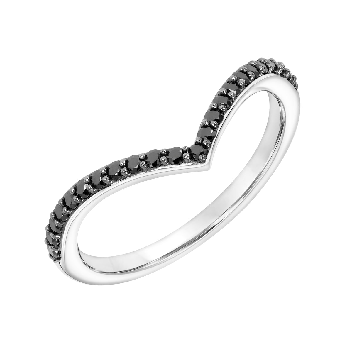 Contemporary V-Shape Diamond Stackable Anniversary Band