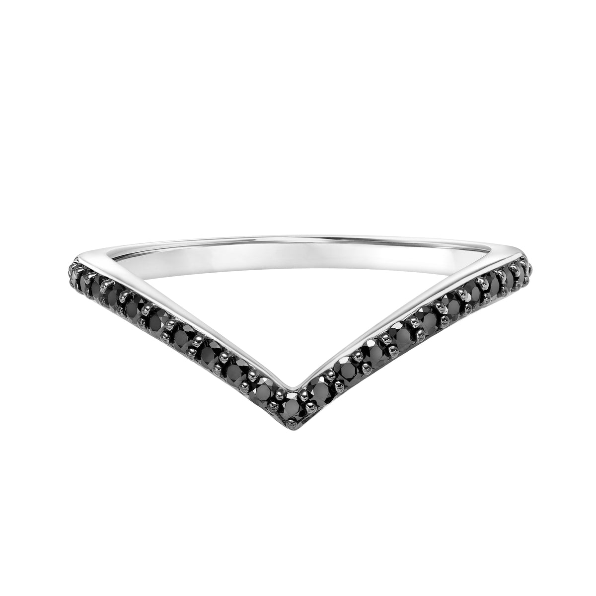 Contemporary V-Shape Diamond Stackable Anniversary Band