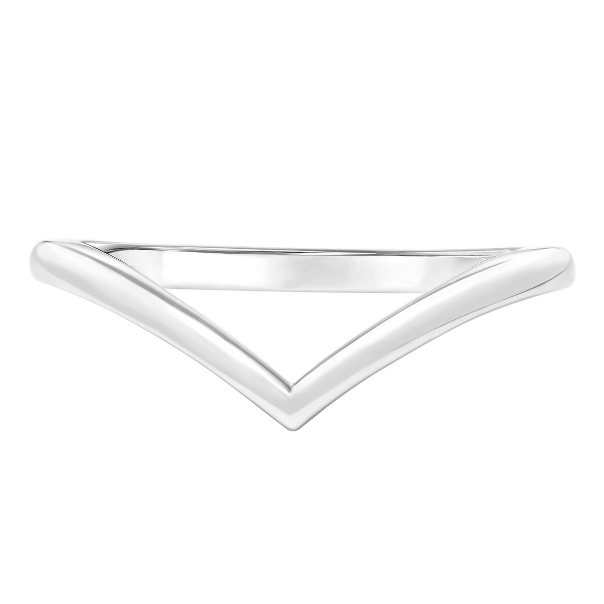 Contemporary V Curved Stackable Polished Ring