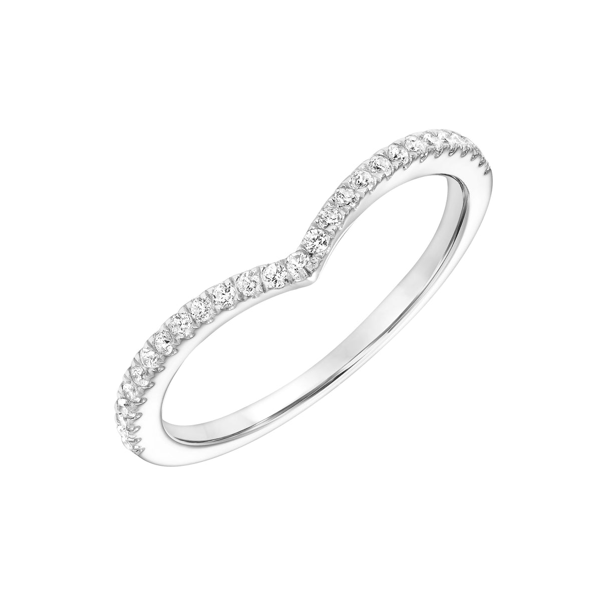 Contemporary Curved Stackable Diamond Ring