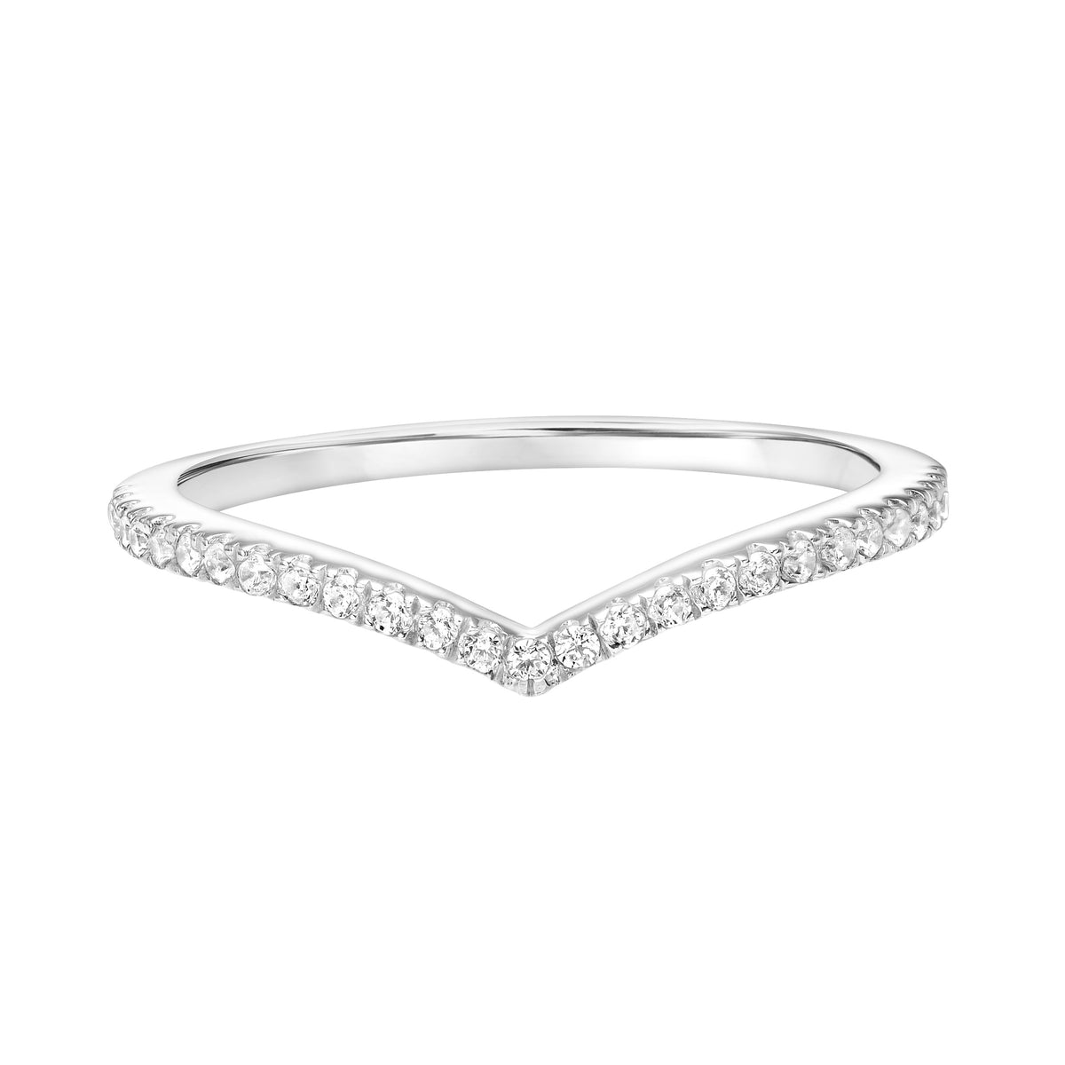 Contemporary Curved Stackable Diamond Ring