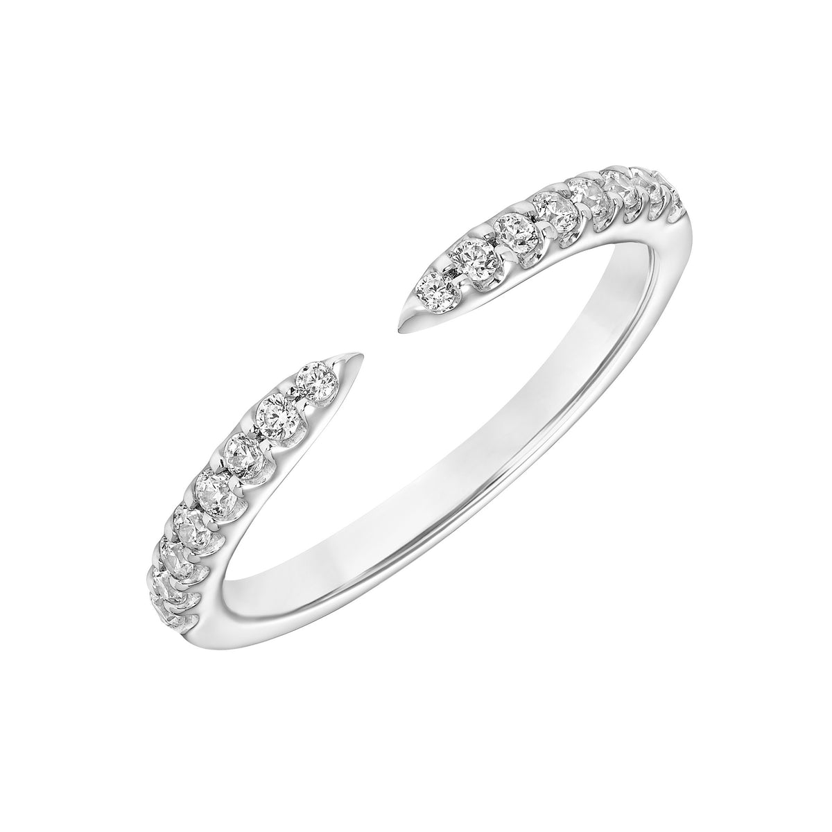 Contemporary Stackable with Round Diamond Open Ring