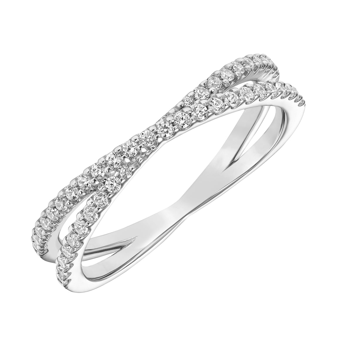 Contemporary Criss Cross Diamond Stackable Anniversary Band
