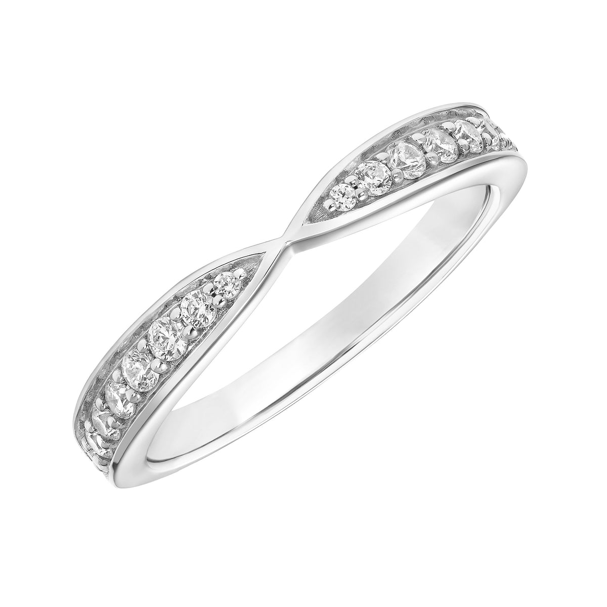 Contemporary Stackable with Pinched Design Diamond Ring