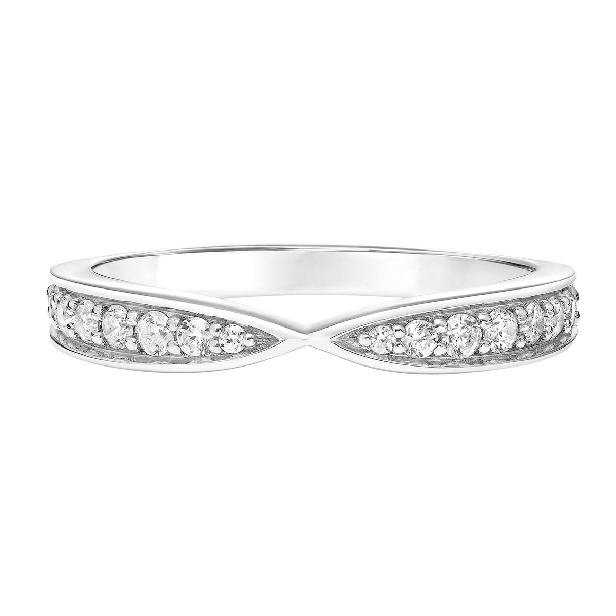 Contemporary Stackable with Pinched Design Diamond Ring