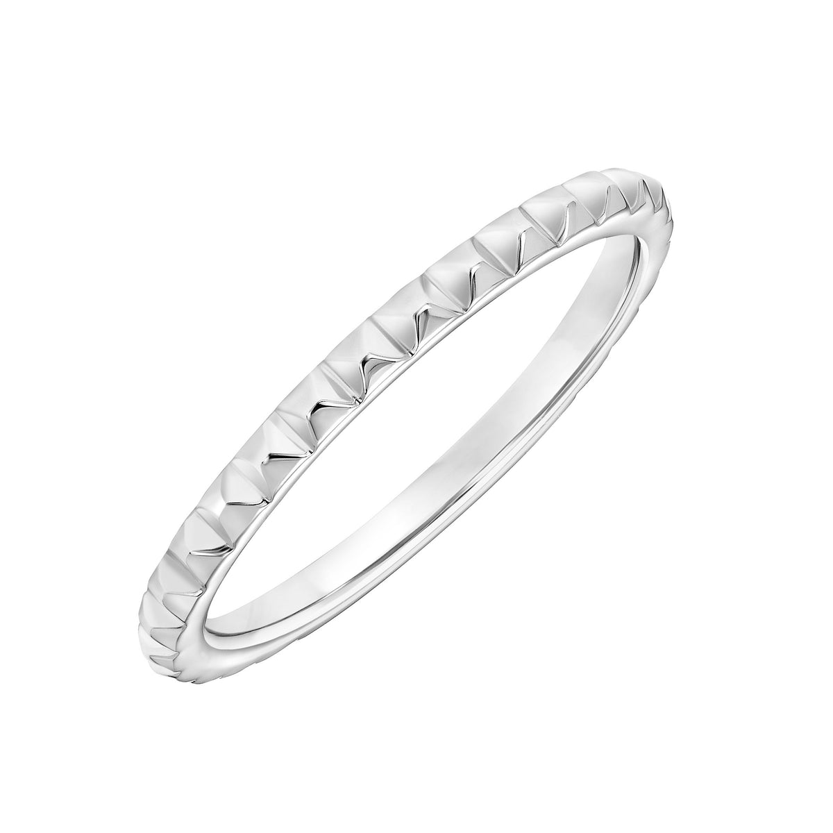 Contemporary Polished Stackable Anniversary Band with Pyramid Design