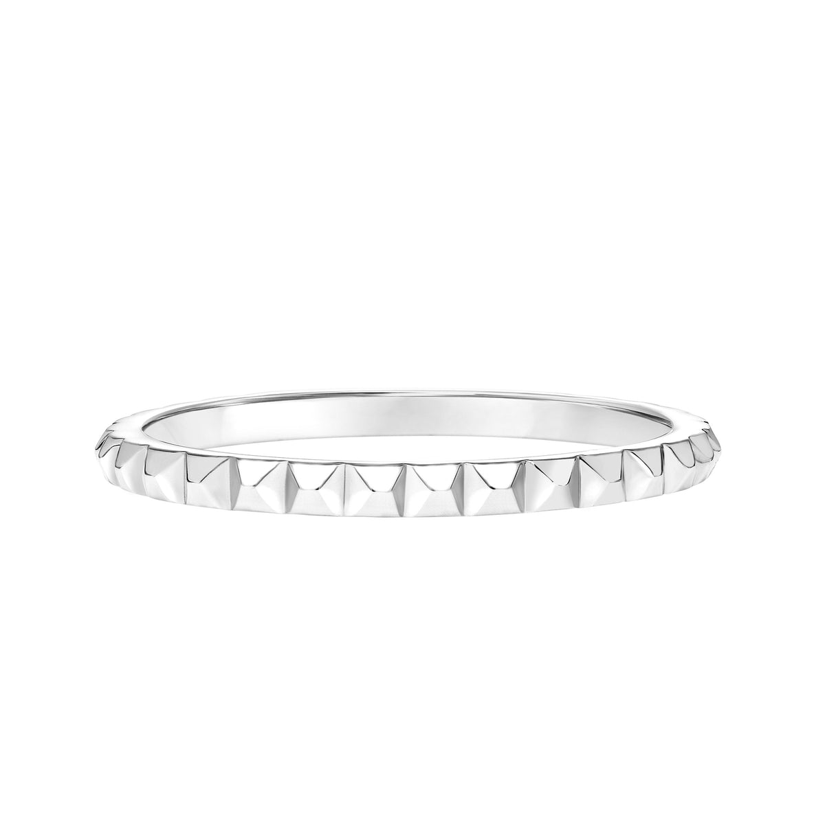 Contemporary Polished Stackable Anniversary Band with Pyramid Design