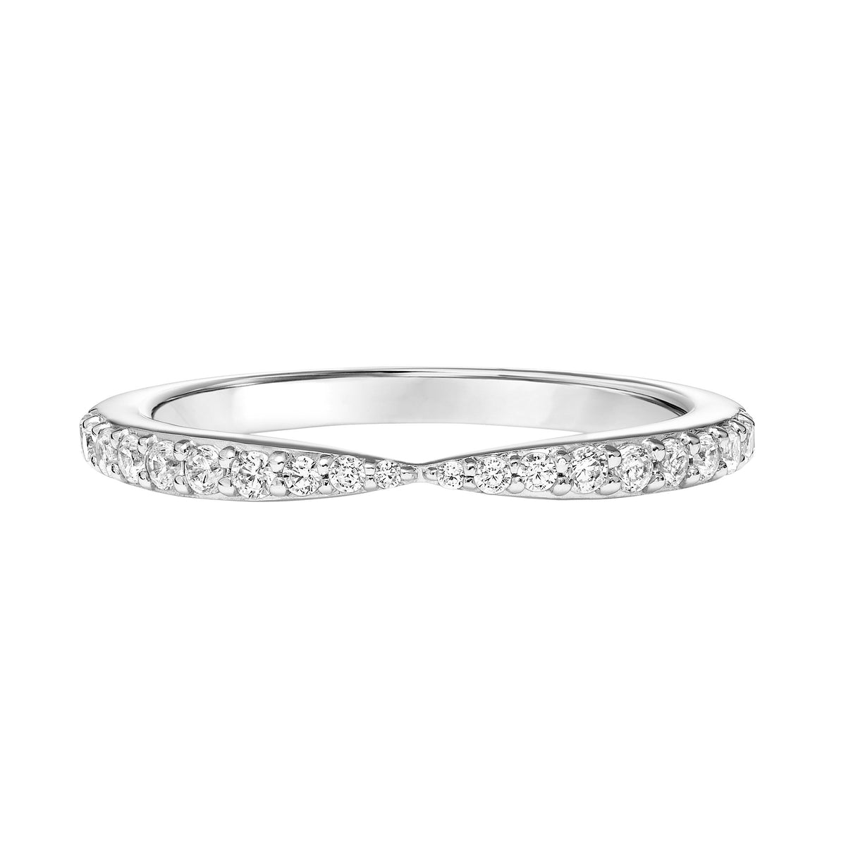 Contemporary Stackable with Pinched Design Diamond Ring