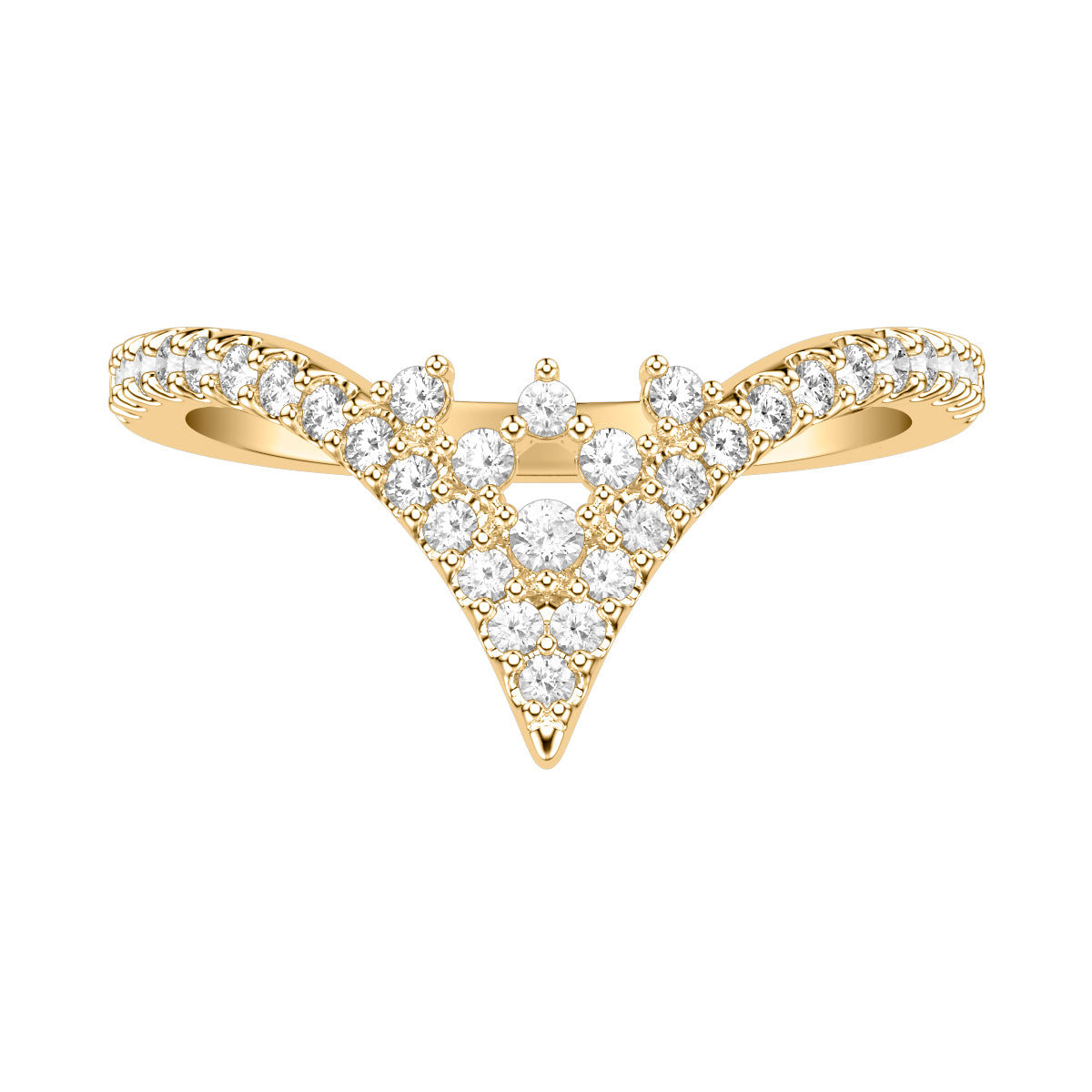 Contemporary V Tiara Stackable with Floating Diamond Accent Ring