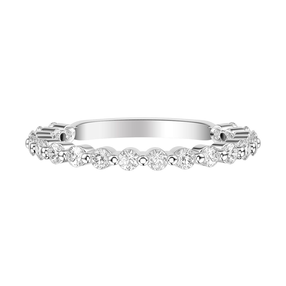Classic Stackable with Single Prong Round Diamond Ring