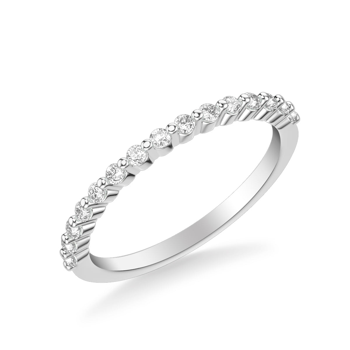 Classic Stackable with Single Prong Round Diamond Ring