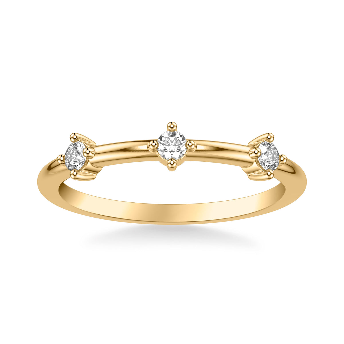 Contemporary Band with Single Station Diamond Accents