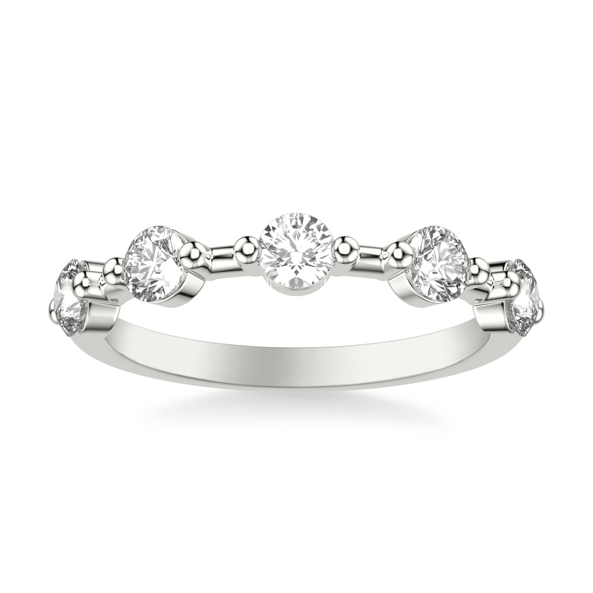 Classic Single Shared Prong Evenly Spaced Diamond Band