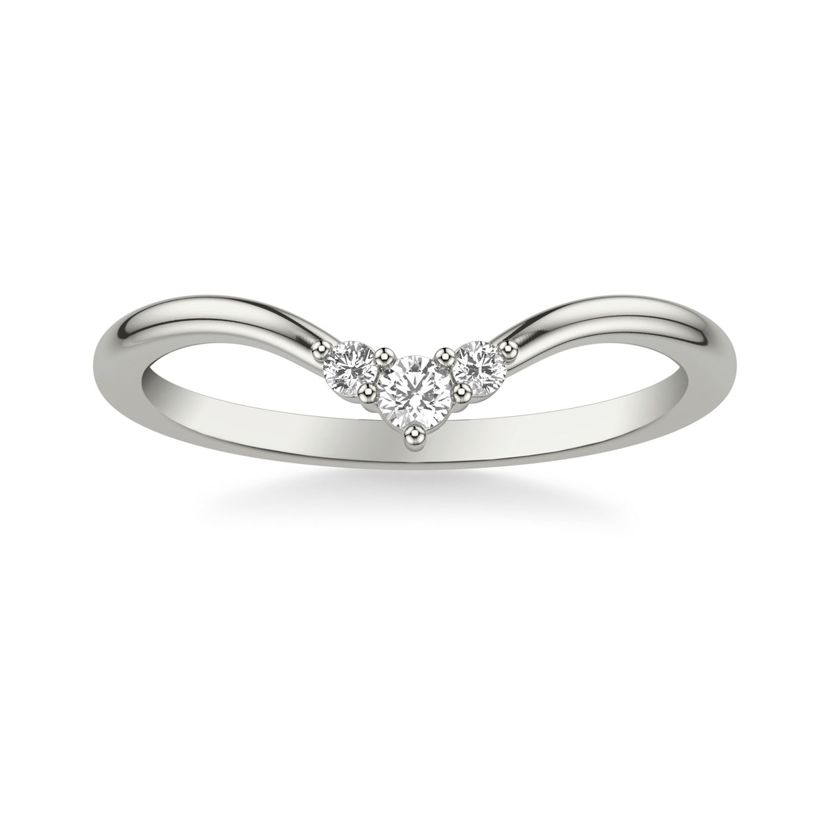 Contemporary V-Shaped Band with Cluster Diamond Accent
