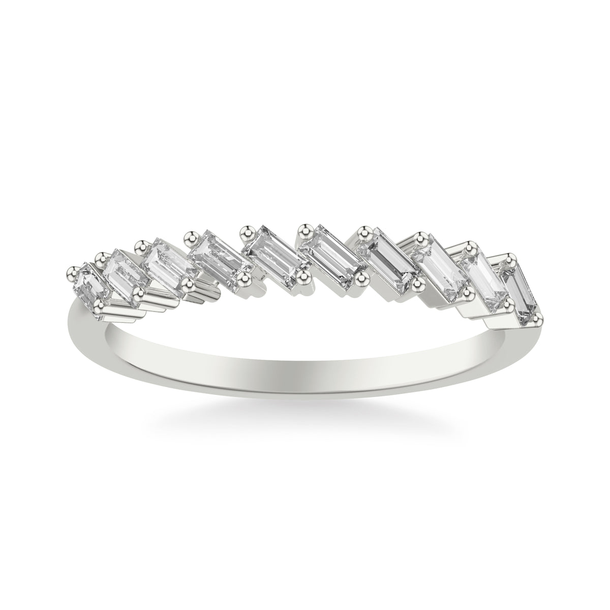 Contemporary Stackabe with Baguette Diamond Ring