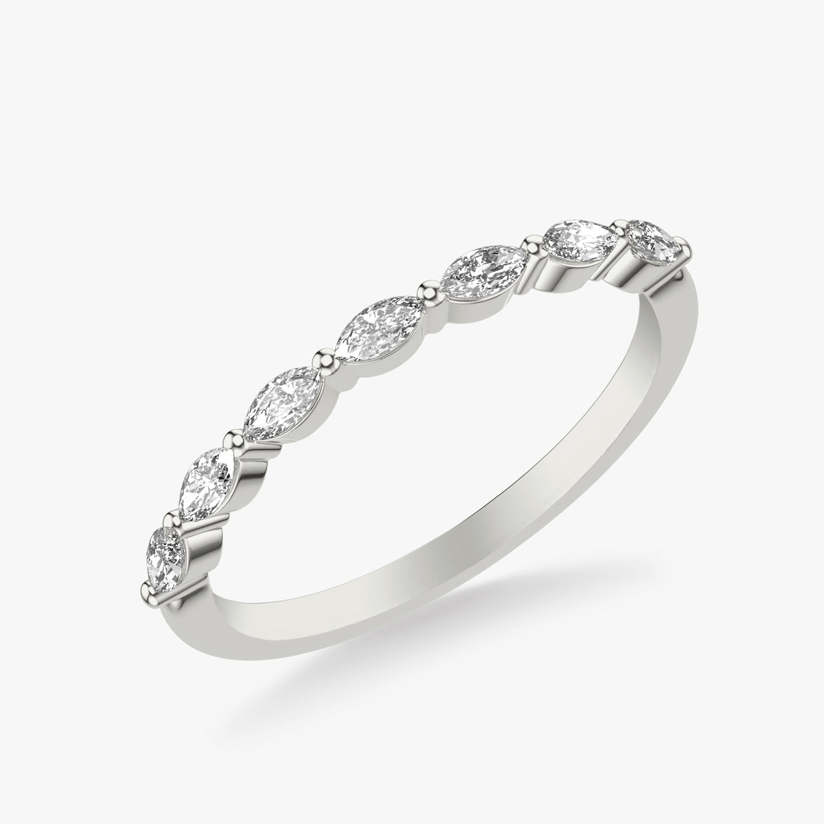 Contemporary Stackable with Single Prong Marquise Diamond Ring
