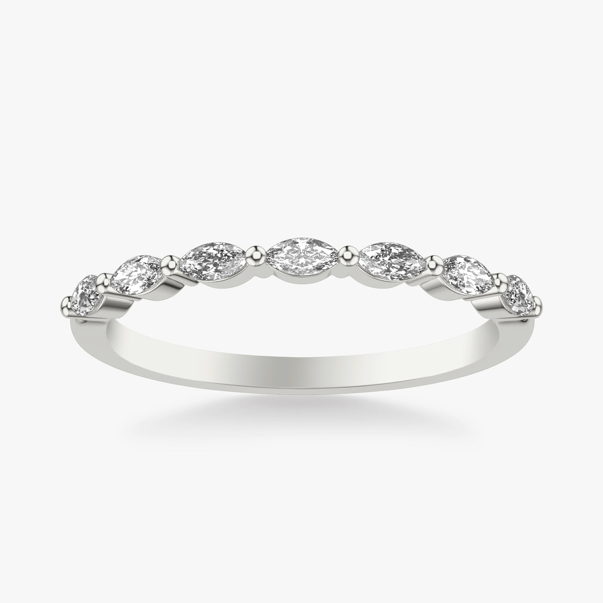 Contemporary Stackable with Single Prong Marquise Diamond Ring