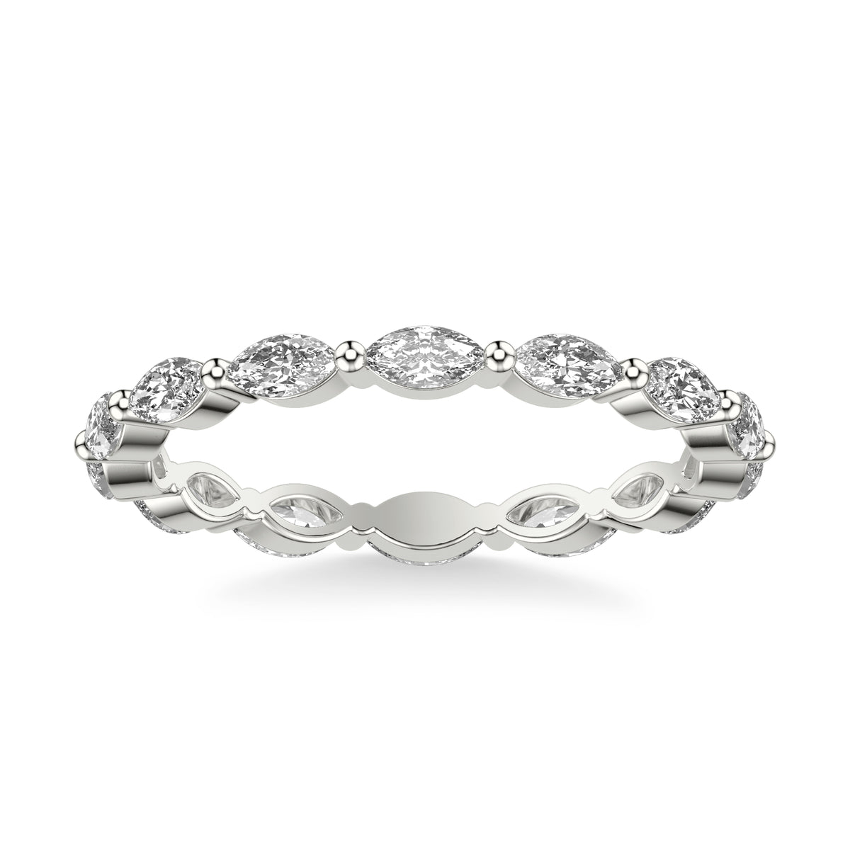 Contemporary Eternity Stackable with Single Prong Marquise Diamond Ring