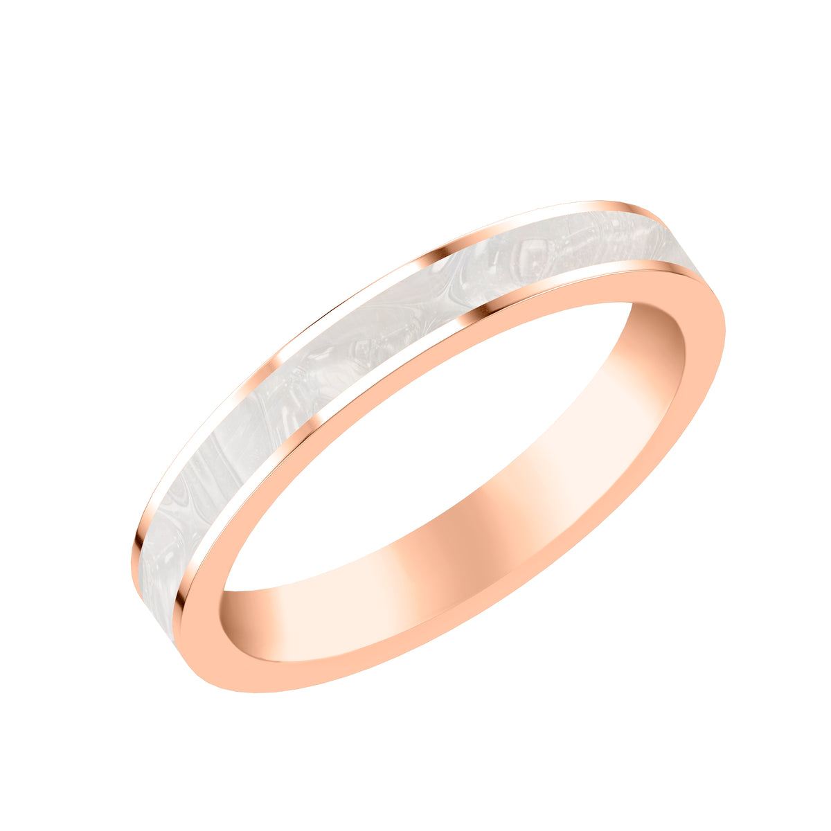 Wedding Band with Ceram8 Inlay and High Polished Sides
