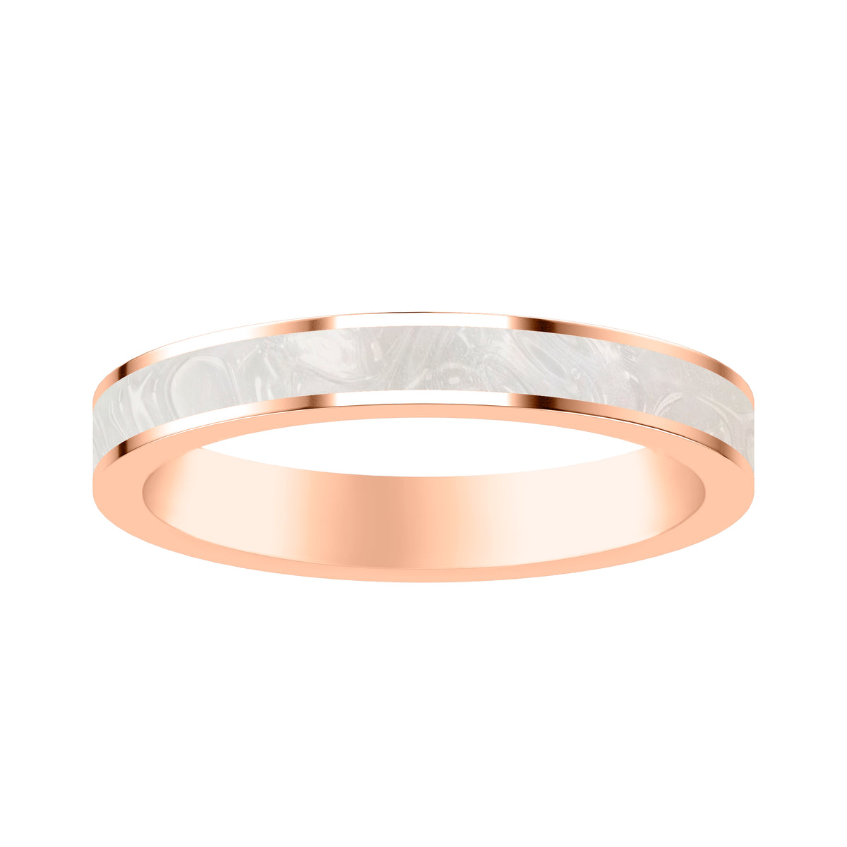 Wedding Band with Ceram8 Inlay and High Polished Sides