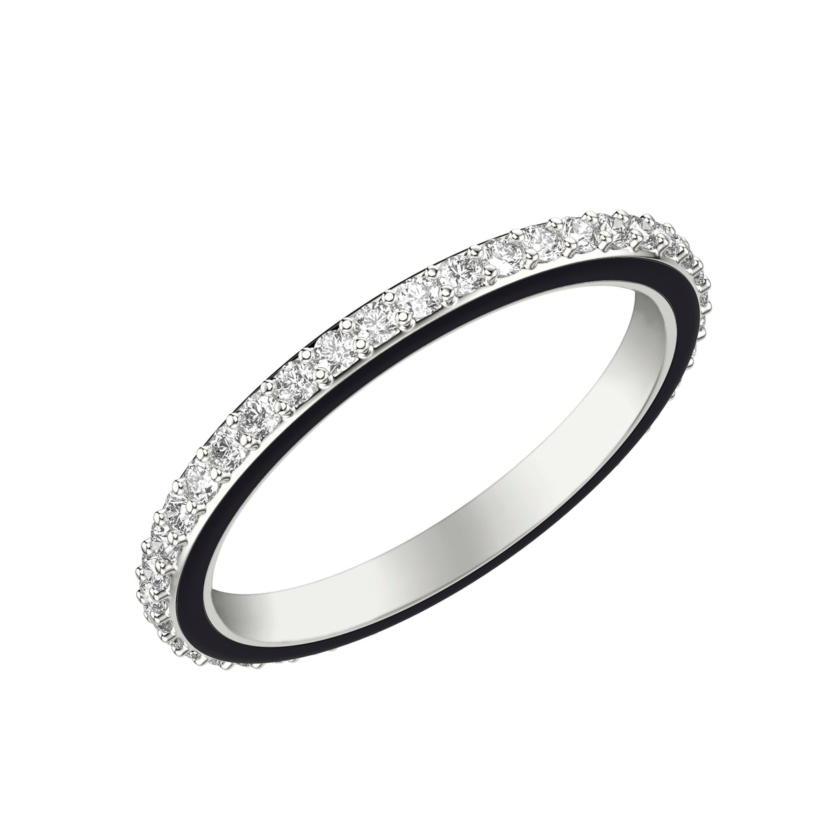 Wedding Band with Eternity Diamond and Ceram8 Sides