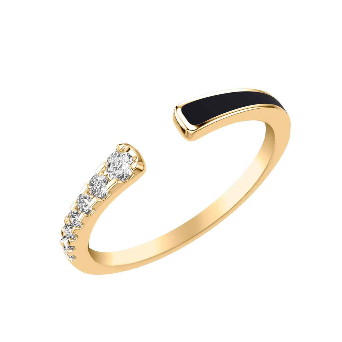 Open End Stackable with Graduated Diamonds and Ceram8 Inlay