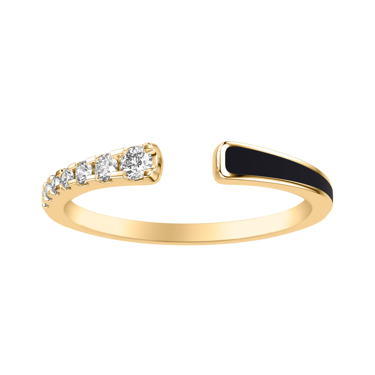 Open End Stackable with Graduated Diamonds and Ceram8 Inlay