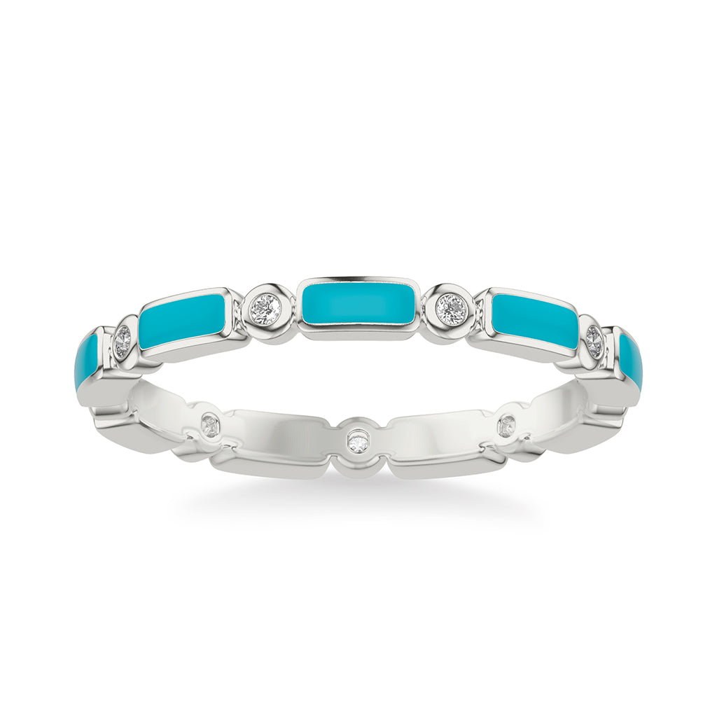 Stackable with Alternating Bezel Diamonds and Ceram8  Inlay