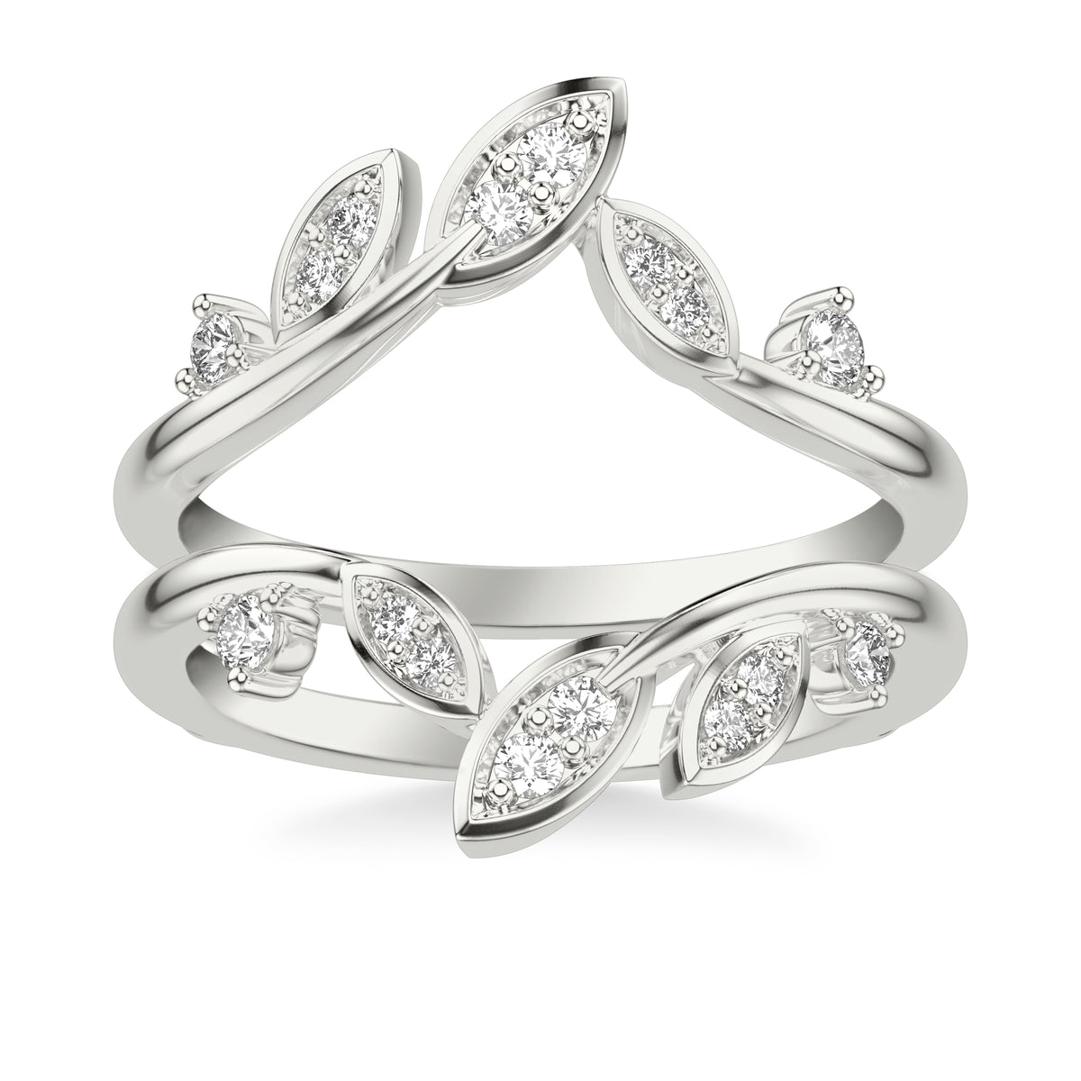 Contemporary Floral Ring Enhancer with Diamond Petal Accents