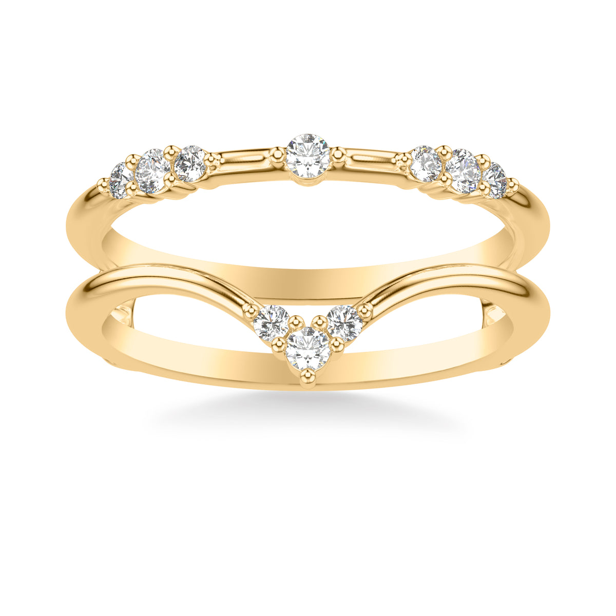 Contemporary Ring Enhancer with Diamonds in a Unique Setting