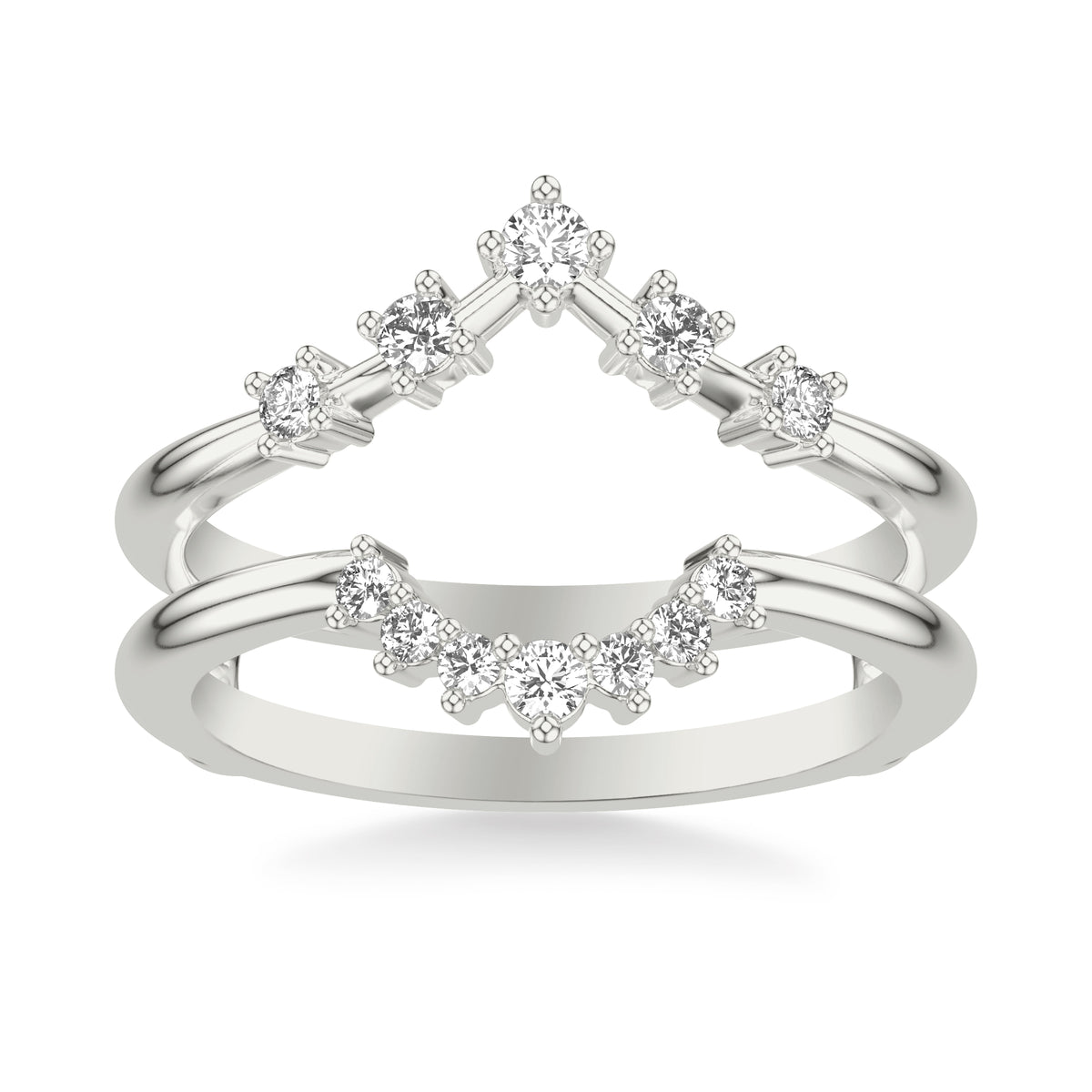 Contemporary Ring Enhancer with Diamonds in a Chevron Design