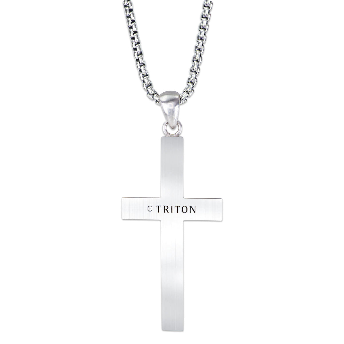 26 Box Chain Necklace Silver Cross & Damascus