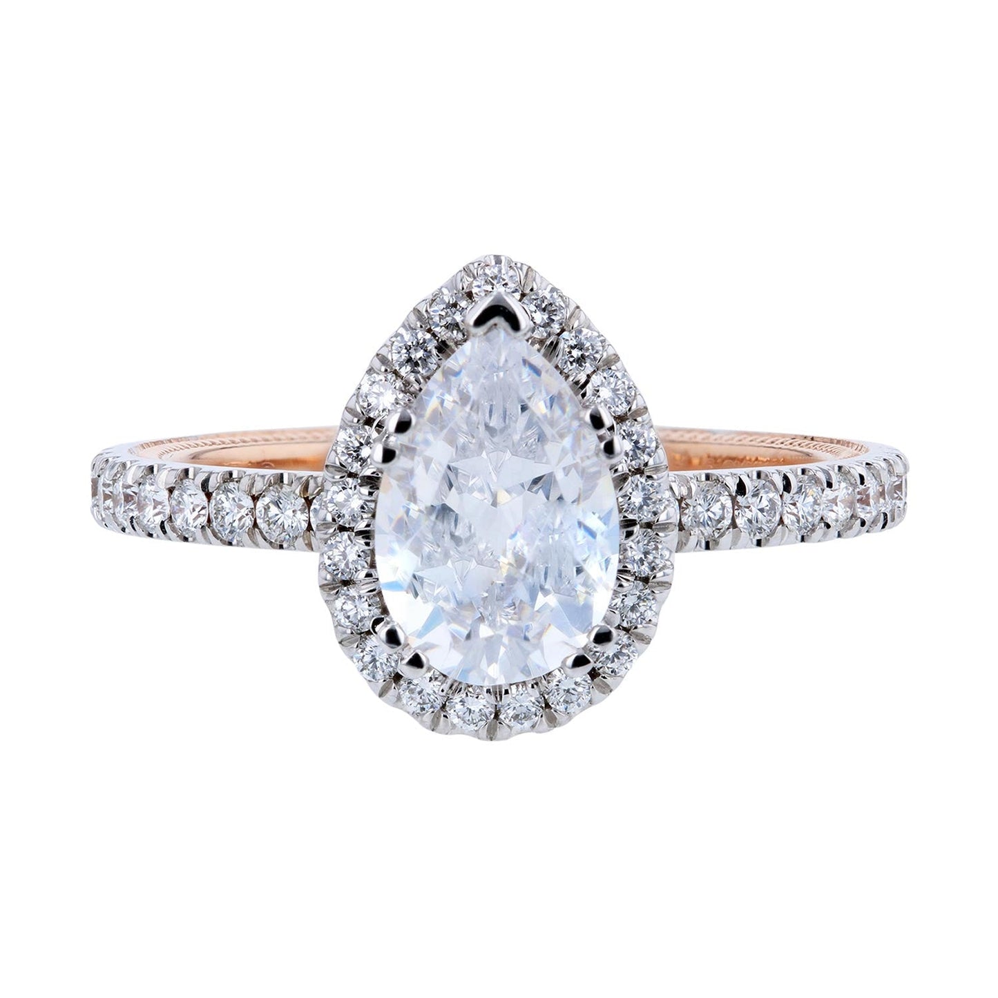 Verragio Tradition 14k Two-Tone Gold Princess Cut Diamond Engagement Semi-Mount