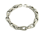 Stainless steel contrasting finish bike link bracelet