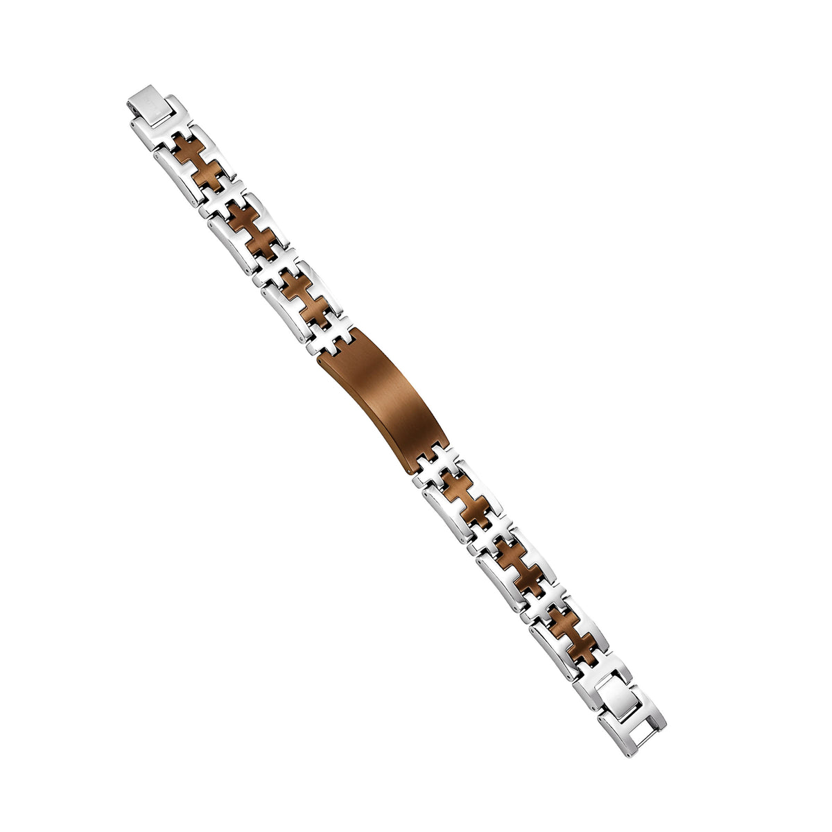 Stainless steel ID bracelet with Coffee PVD