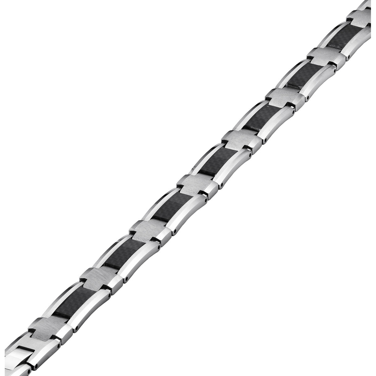 Tungsten carbide bracelet with carbon fiber inlay