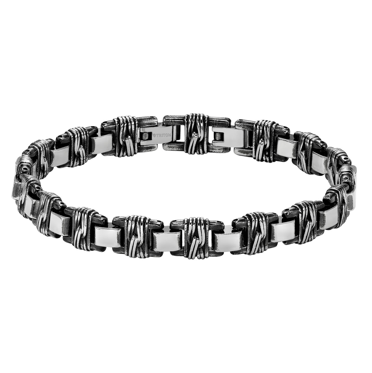 Stainless Steel Woven Cast Link Bracelet with removeable extender