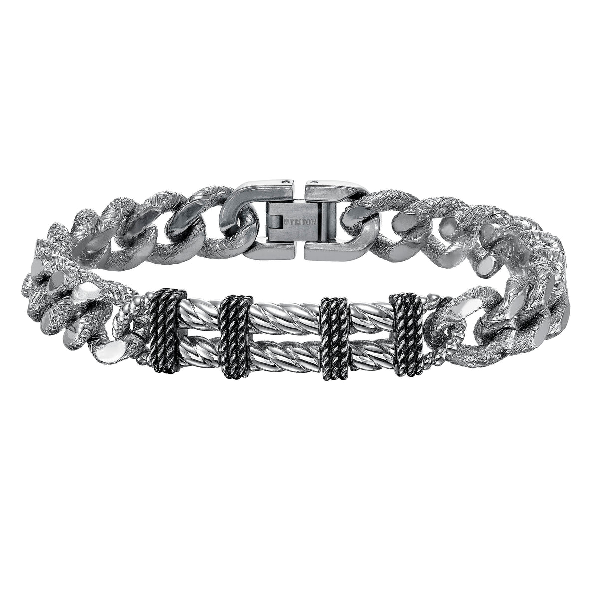 Stainless Steel and Silver ID chain Braclet