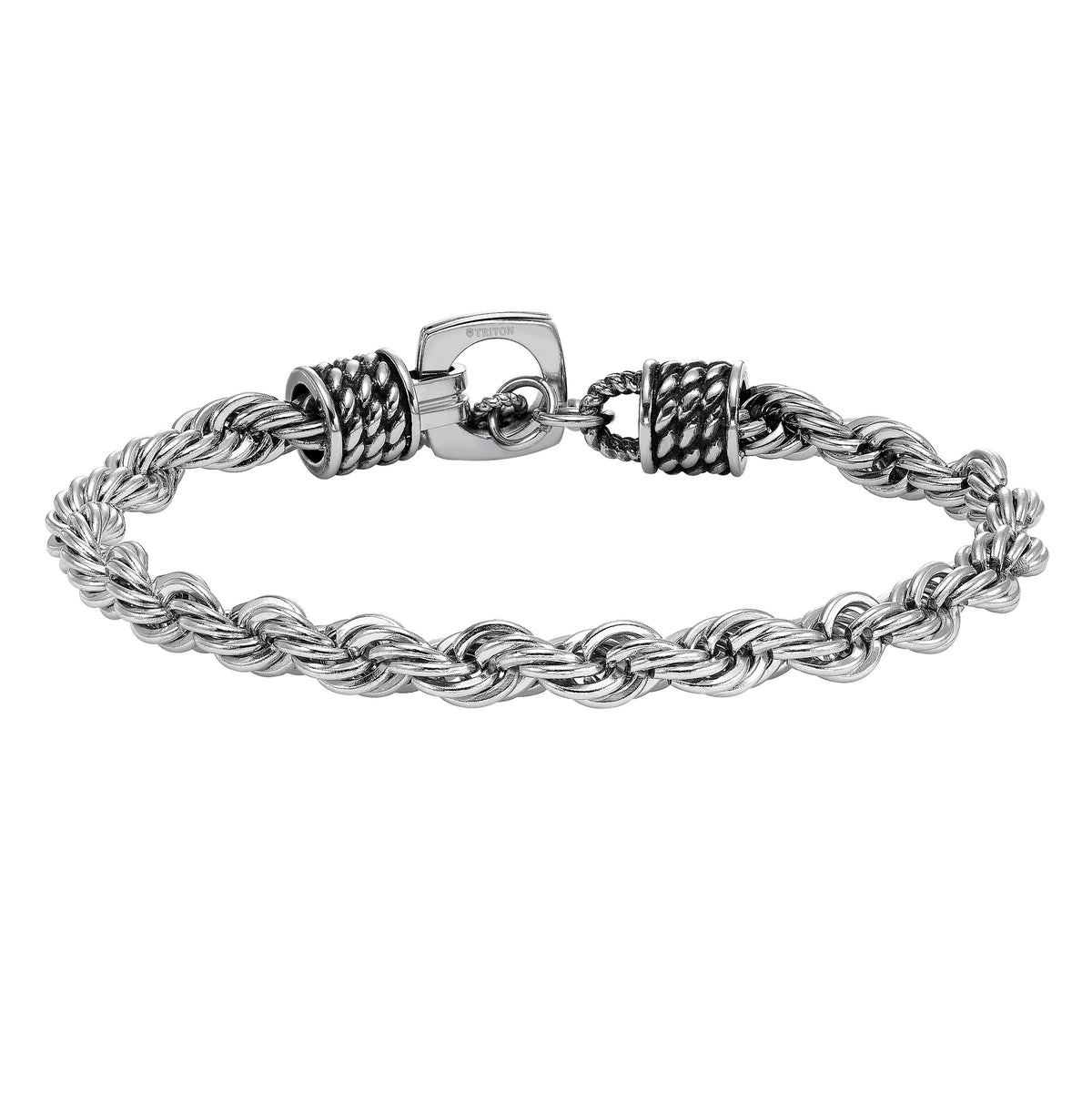 Stainless Steel Rope Chain Necklace with Square toggle clasp