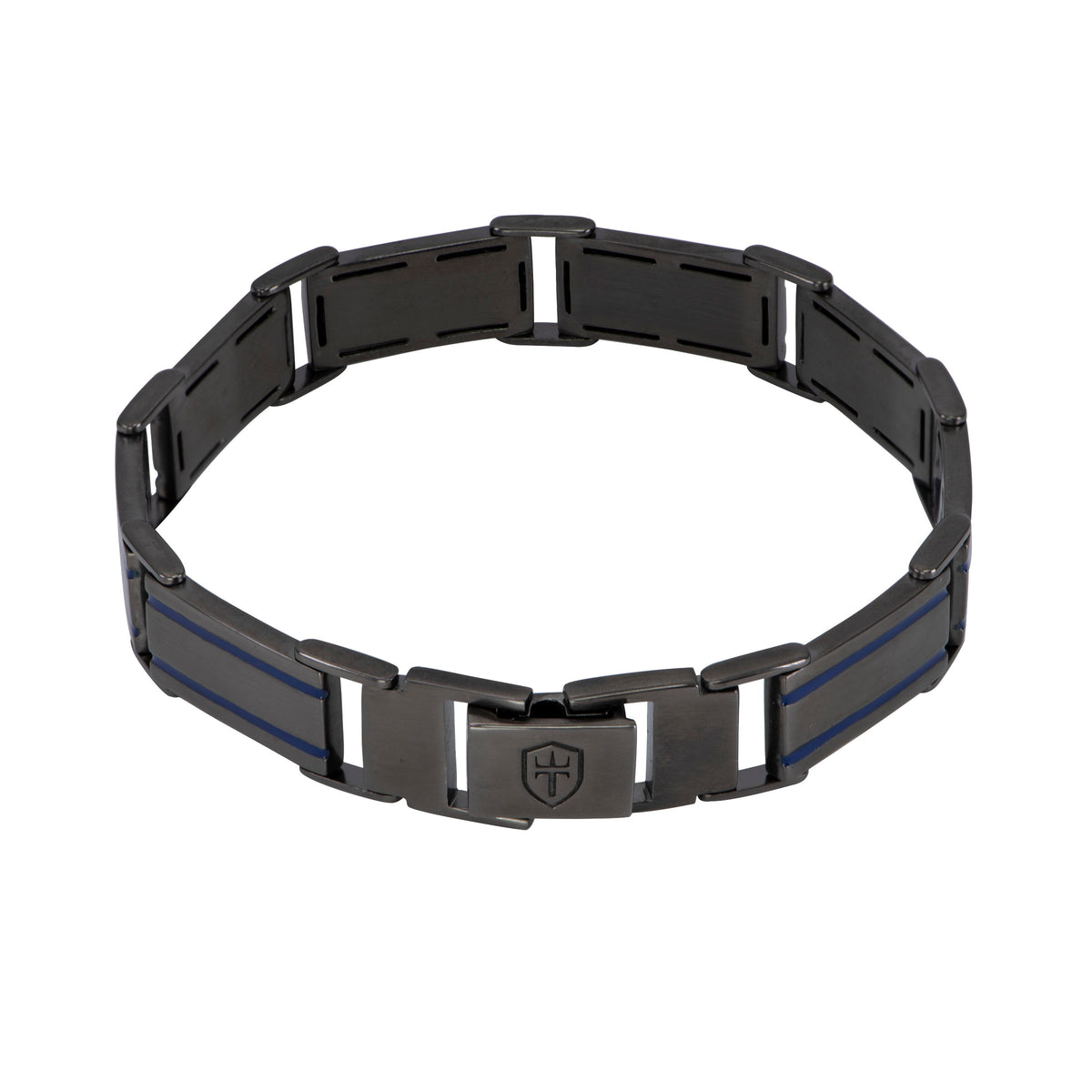 8.5 link bracelet with blue enamel or epoxy