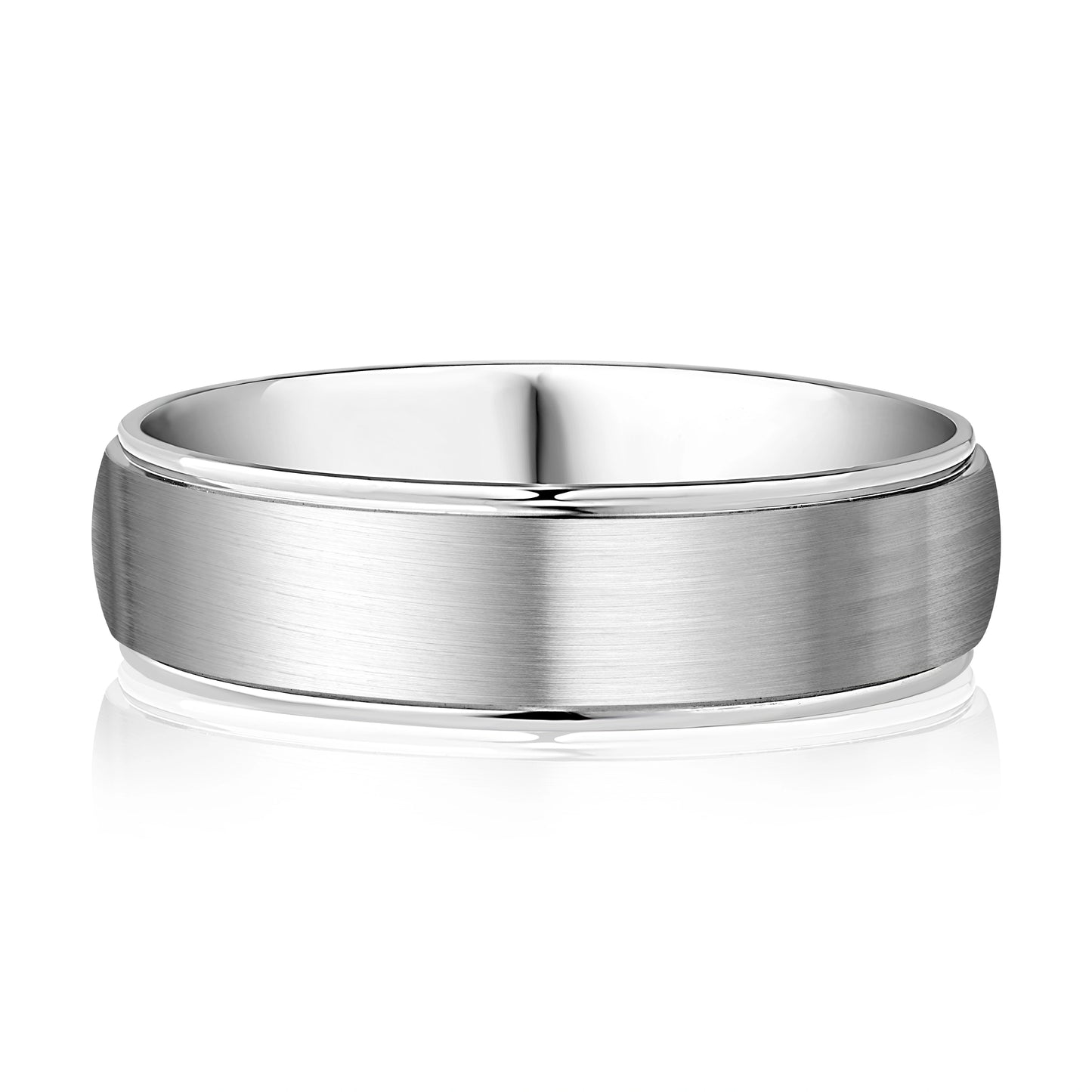 Classic Brushed and Bright Finish Combination Men's Ring
