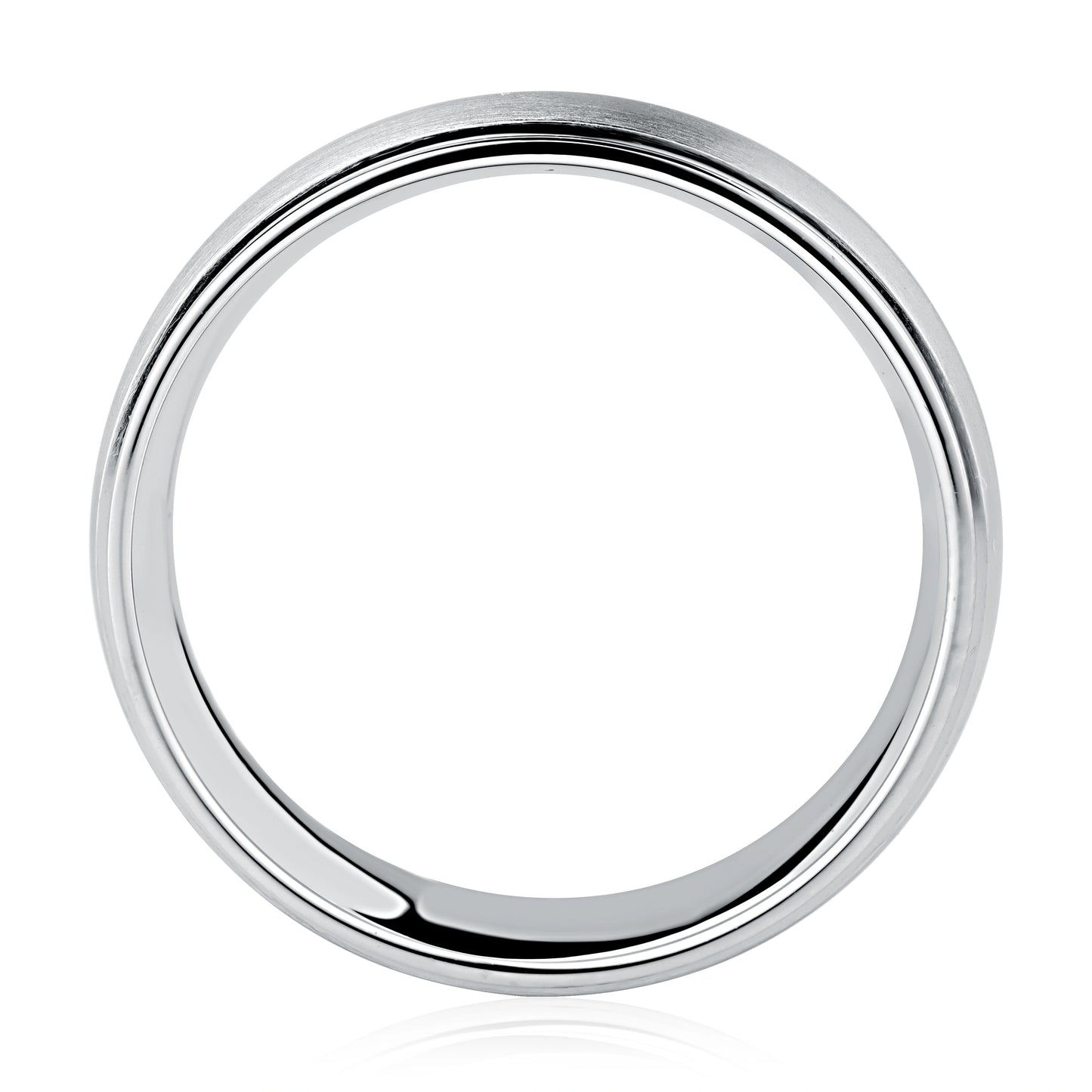 Classic Brushed and Bright Finish Combination Men's Ring