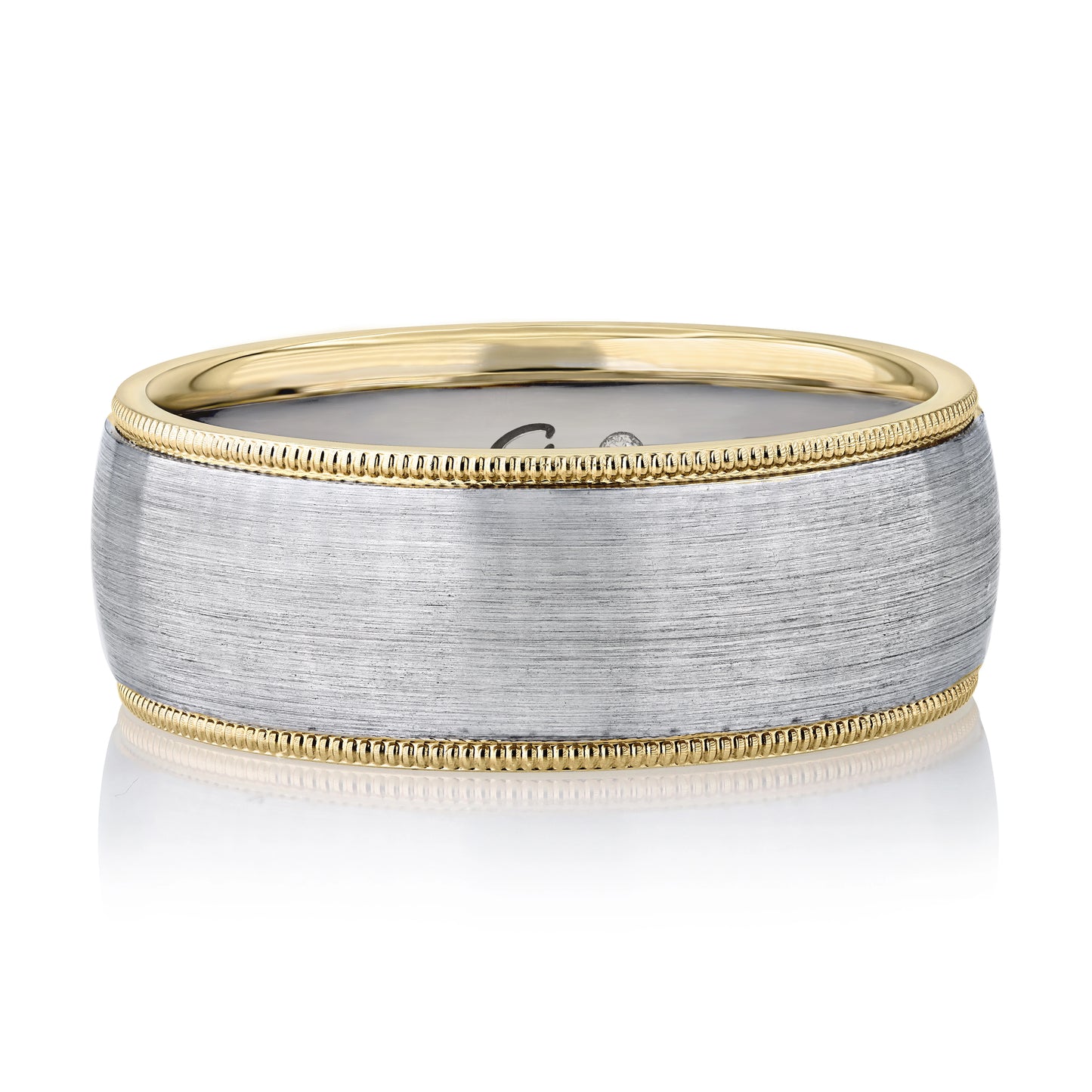 Contemporary Milgrain Edge Wide Band