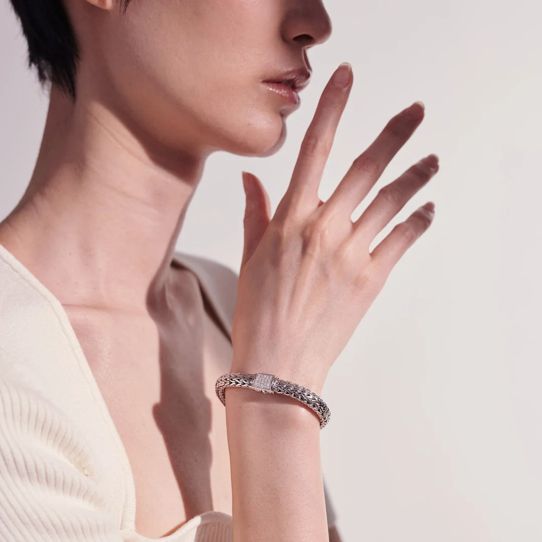 Icon Bracelet, Sterling Silver, Diamonds, 5MM